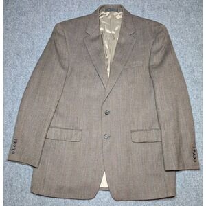 Lauren Ralph Lauren Men's Blazer Size 40L Brown Herringbone 100% Wool RN90736